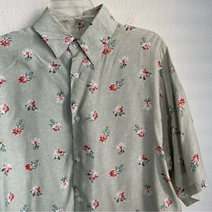 JieDa Flower Oversized Japan Short Sleeve Button Down Shirt